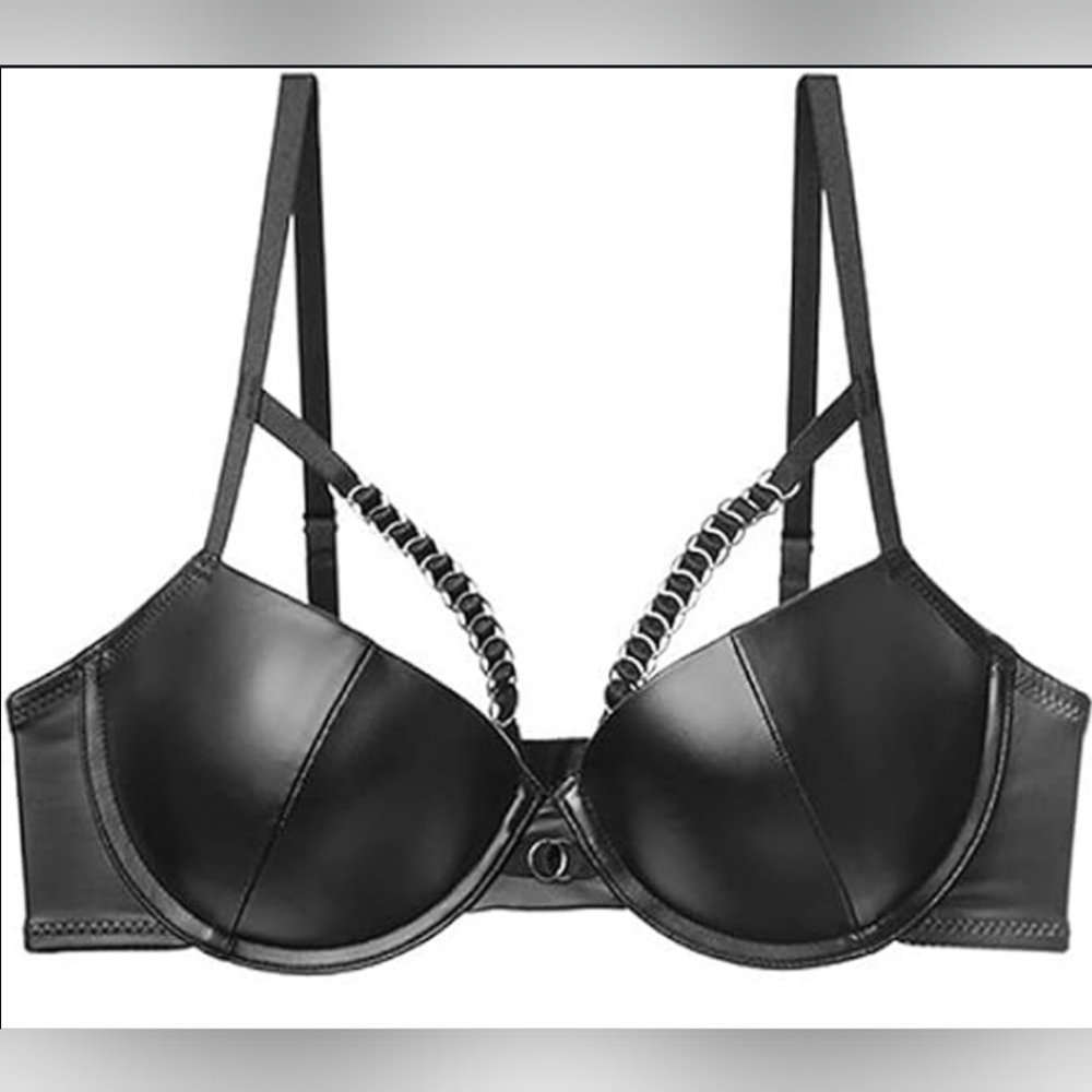 Black Chain Detail Bra
